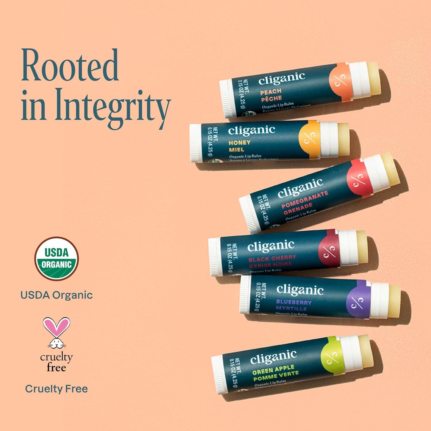 imageCliganic Organic Lip Balm Set 6 Flavors 100 Natural Hydrating Moisturizing for Dry Cracked Lips Stocking Stuffer Gift for Men amp WomenTropical Passion