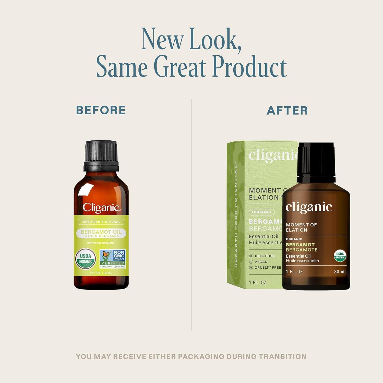 imageCliganic Organic Rosemary Essential Oil 100 Pure Natural for Hair Skin Aromatherapy NonGMO VerifiedBergamot