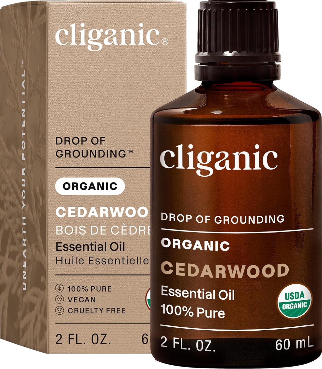 imageCliganic Organic Rosemary Essential Oil 100 Pure Natural for Hair Skin Aromatherapy NonGMO VerifiedCedarwood