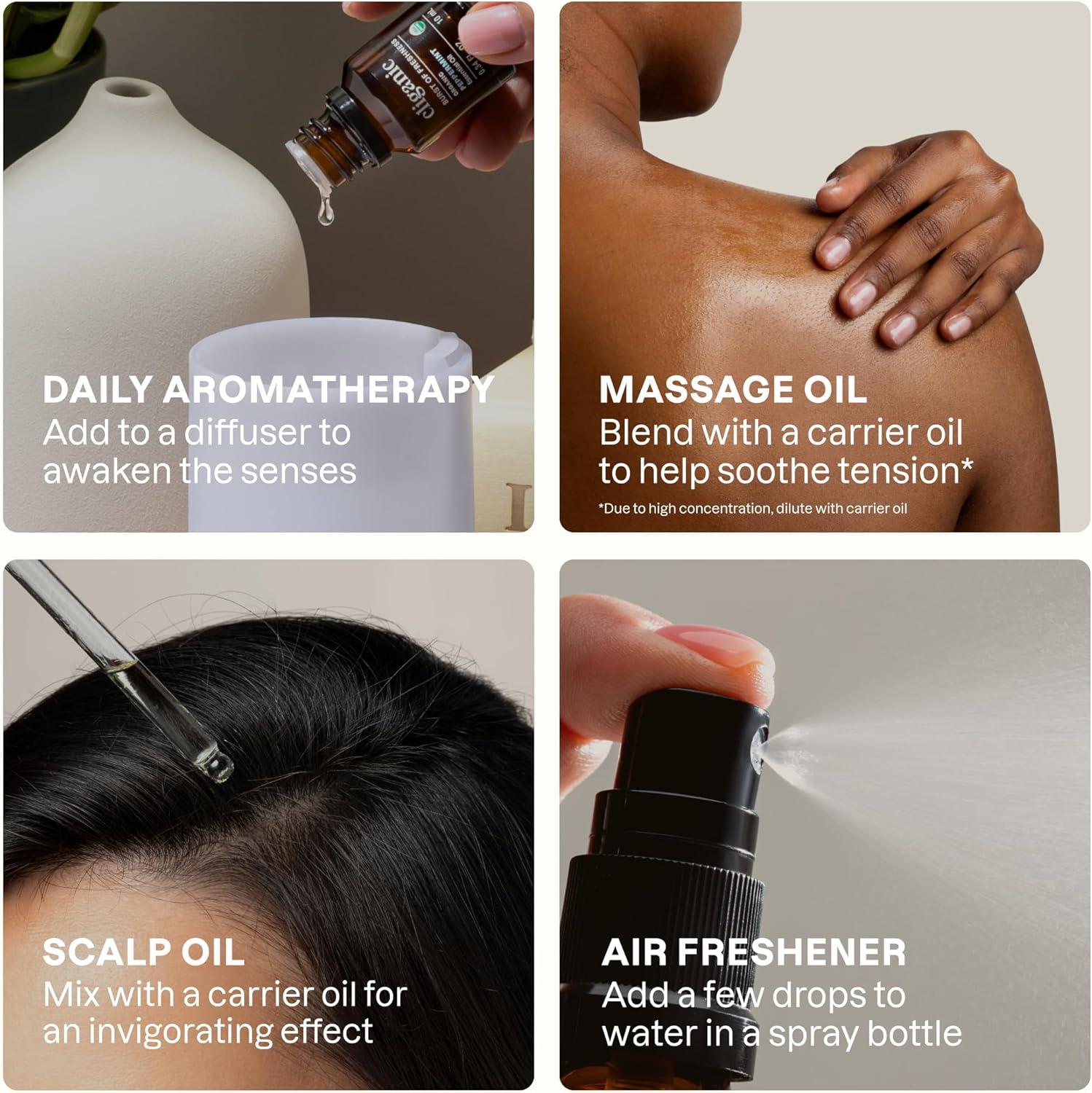 imageCliganic Organic Rosemary Essential Oil 100 Pure Natural for Hair Skin Aromatherapy NonGMO VerifiedCedarwood