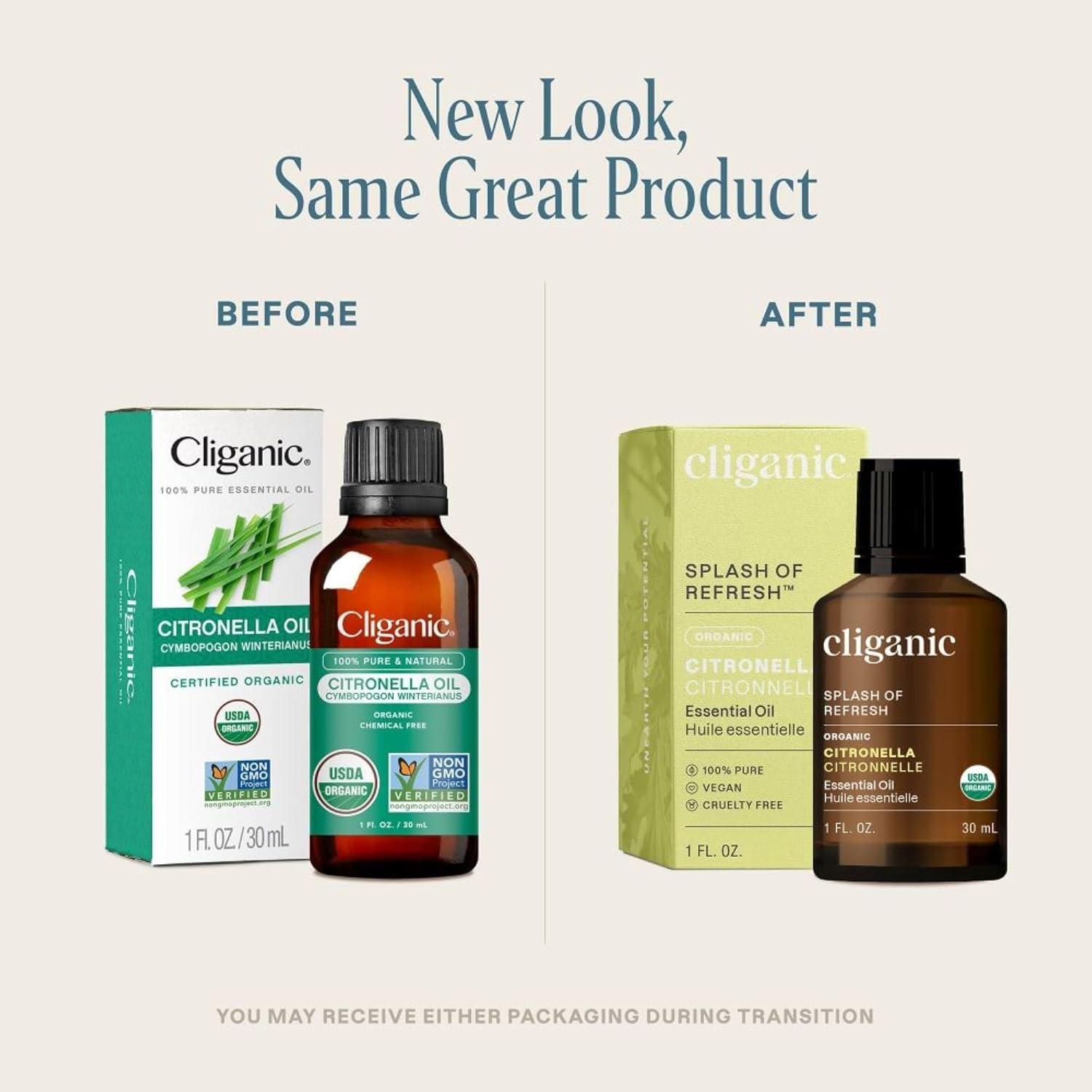 imageCliganic Organic Rosemary Essential Oil 100 Pure Natural for Hair Skin Aromatherapy NonGMO VerifiedCitronella