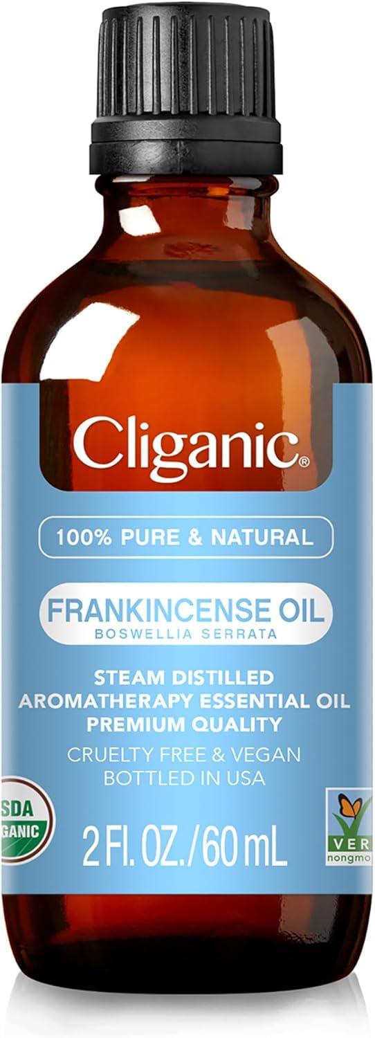 imageCliganic Organic Rosemary Essential Oil 100 Pure Natural for Hair Skin Aromatherapy NonGMO VerifiedFrankincense