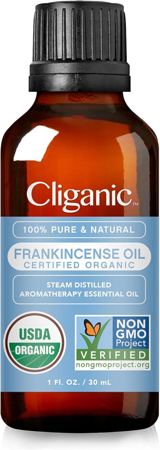 imageCliganic Organic Rosemary Essential Oil 100 Pure Natural for Hair Skin Aromatherapy NonGMO VerifiedFrankincense