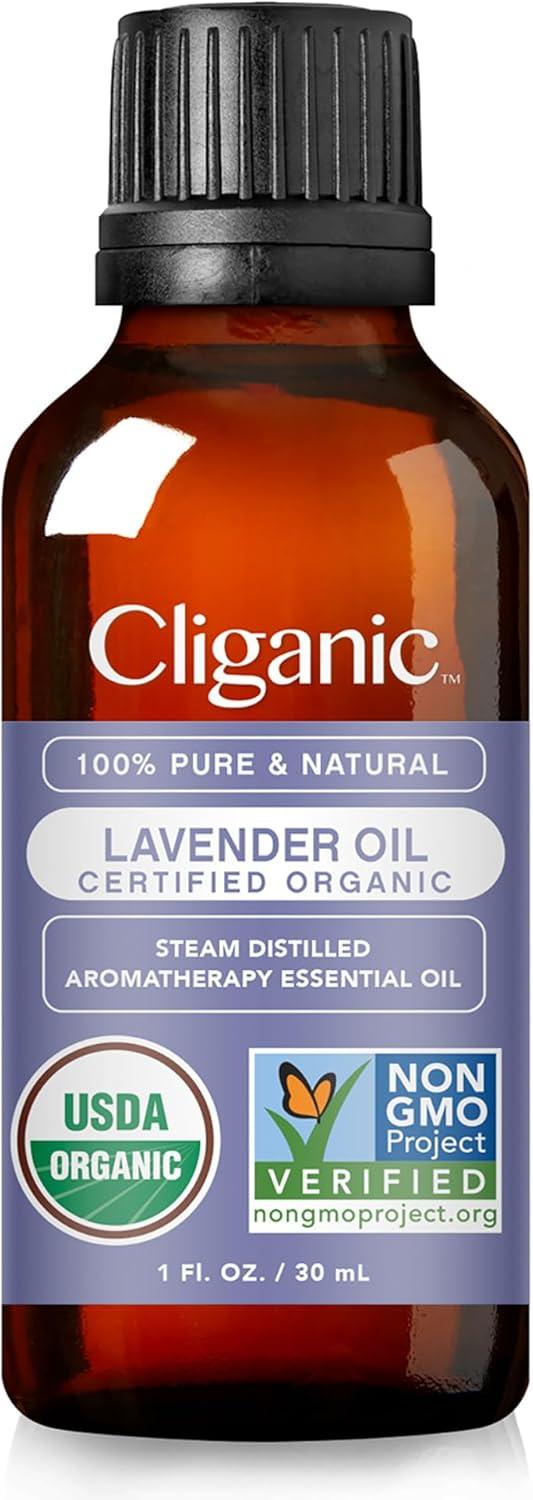 imageCliganic Organic Rosemary Essential Oil 100 Pure Natural for Hair Skin Aromatherapy NonGMO VerifiedLavender
