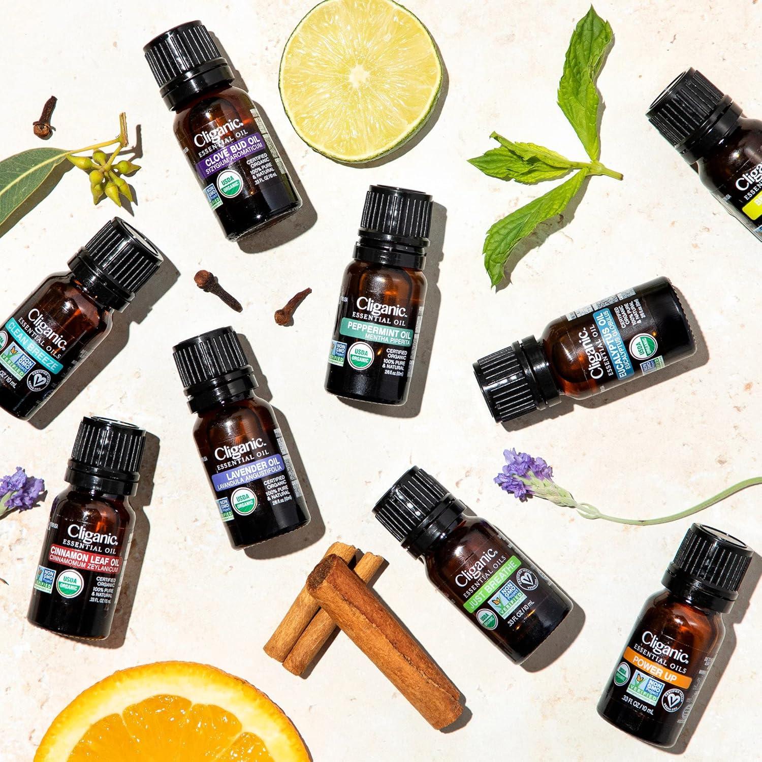 imageCliganic Organic Rosemary Essential Oil 100 Pure Natural for Hair Skin Aromatherapy NonGMO VerifiedLemon Tea Tree