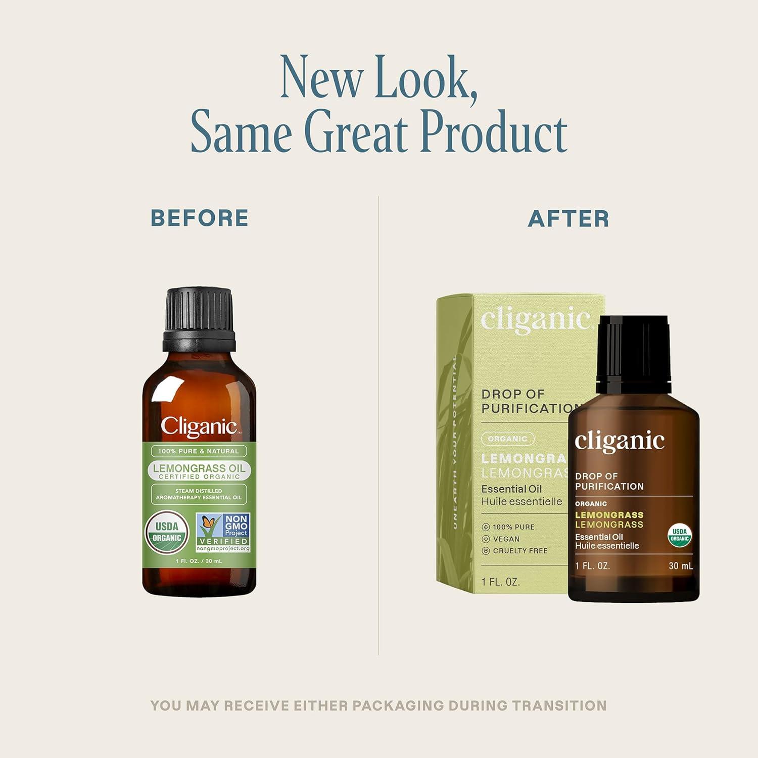 imageCliganic Organic Rosemary Essential Oil 100 Pure Natural for Hair Skin Aromatherapy NonGMO VerifiedLemongrass