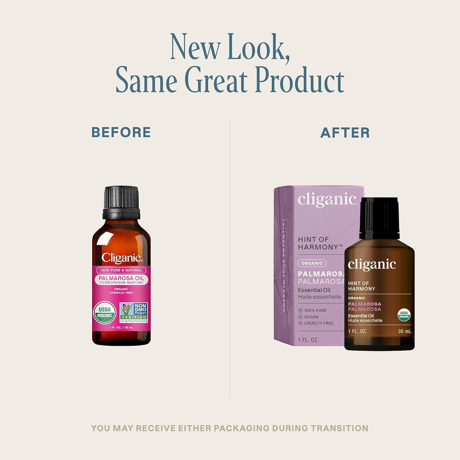 imageCliganic Organic Rosemary Essential Oil 100 Pure Natural for Hair Skin Aromatherapy NonGMO VerifiedPalmarosa