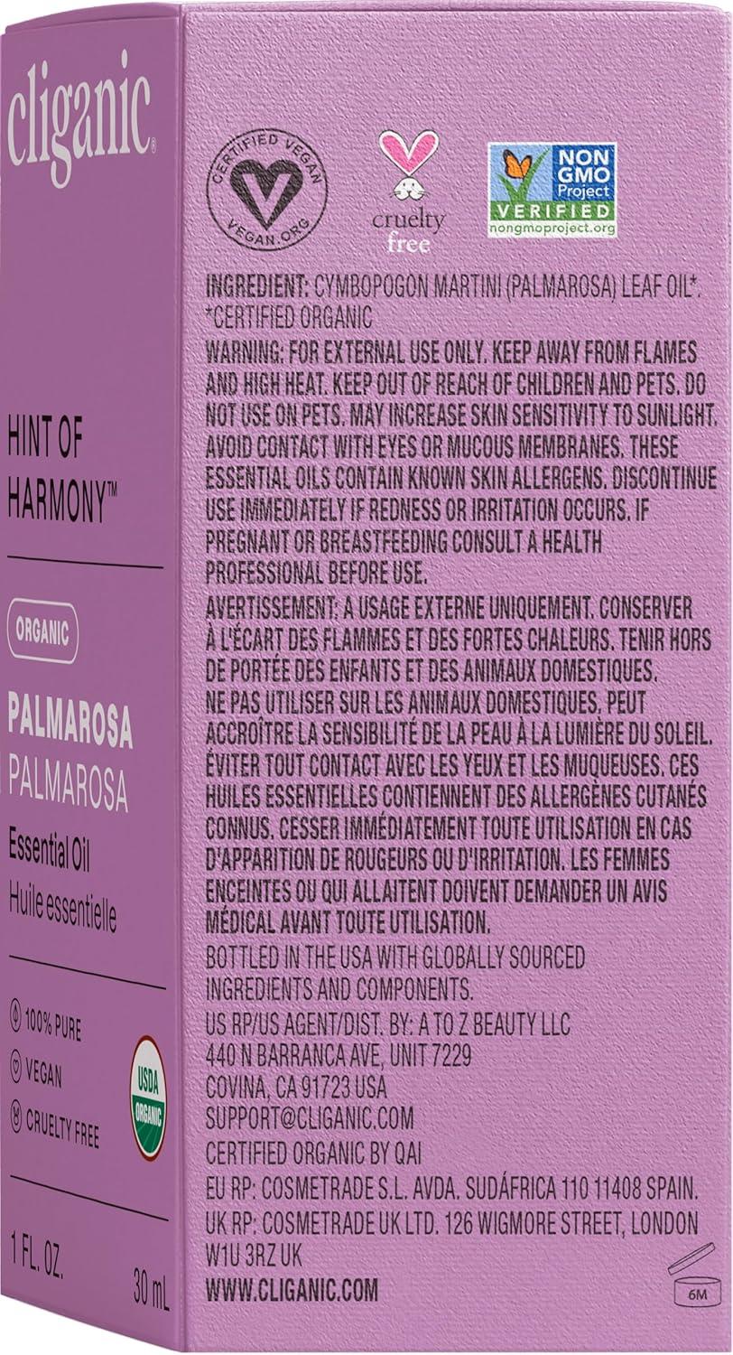 imageCliganic Organic Rosemary Essential Oil 100 Pure Natural for Hair Skin Aromatherapy NonGMO VerifiedPalmarosa