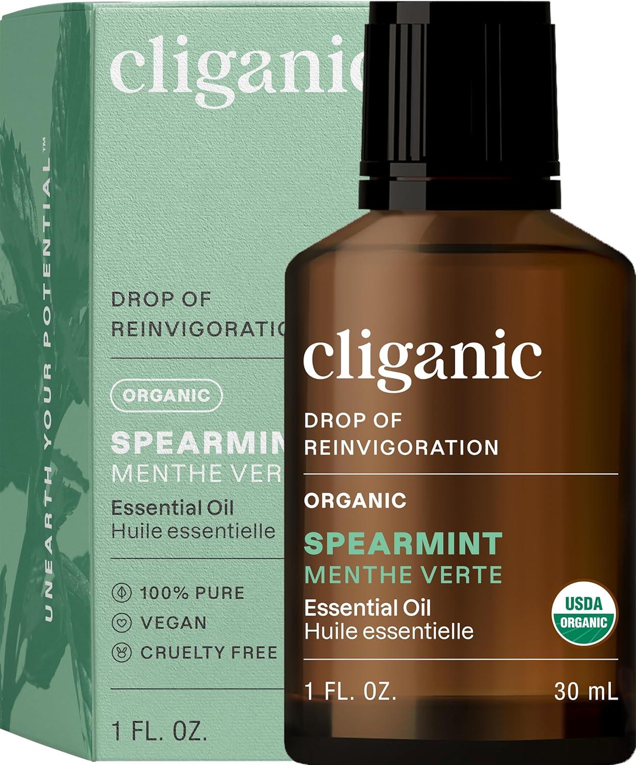 imageCliganic Organic Rosemary Essential Oil 100 Pure Natural for Hair Skin Aromatherapy NonGMO VerifiedSpearmint