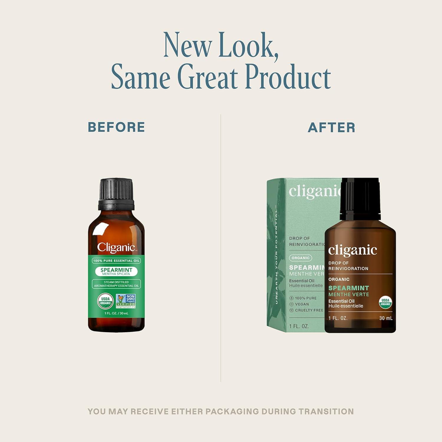 imageCliganic Organic Rosemary Essential Oil 100 Pure Natural for Hair Skin Aromatherapy NonGMO VerifiedSpearmint