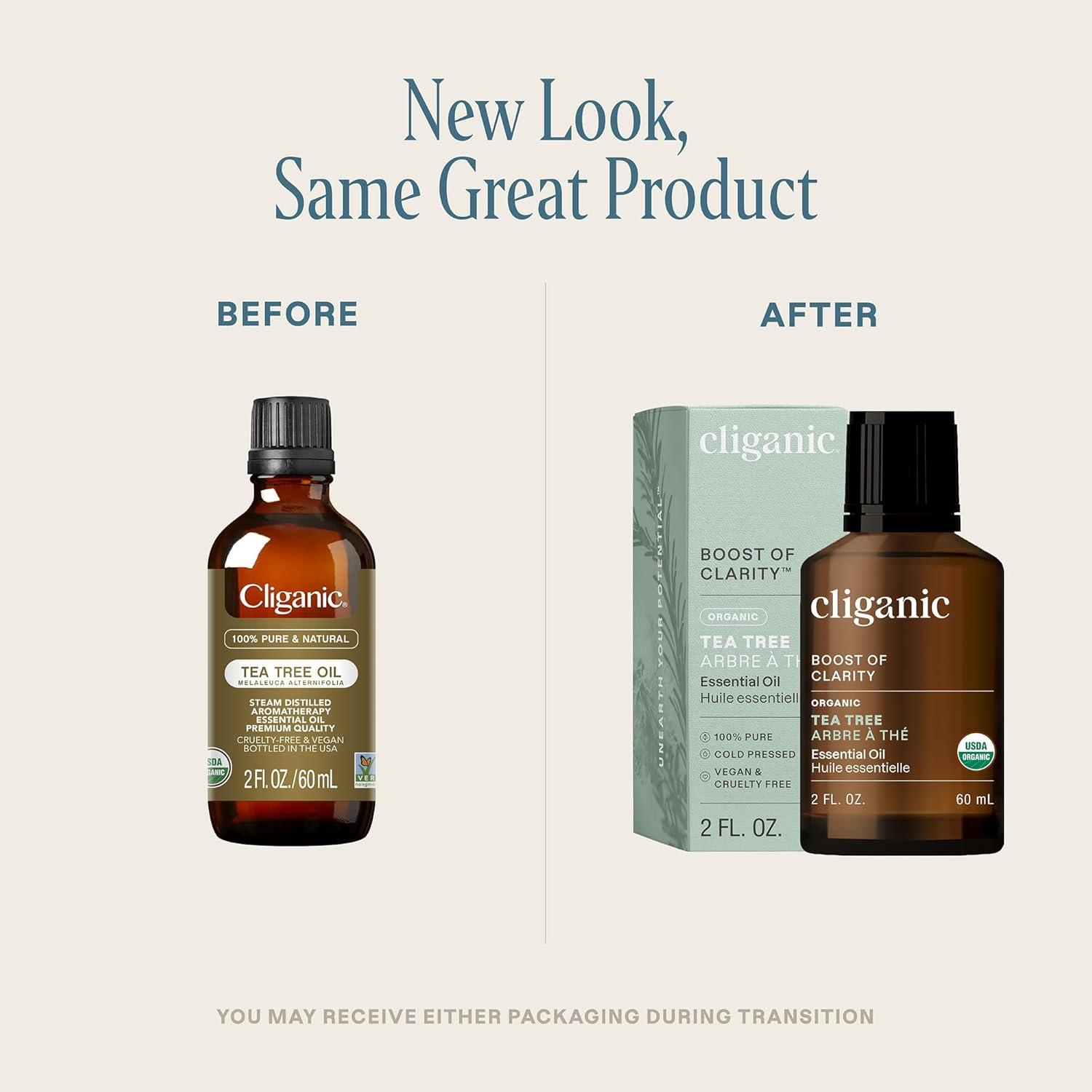 imageCliganic Organic Rosemary Essential Oil 100 Pure Natural for Hair Skin Aromatherapy NonGMO VerifiedTea Tree