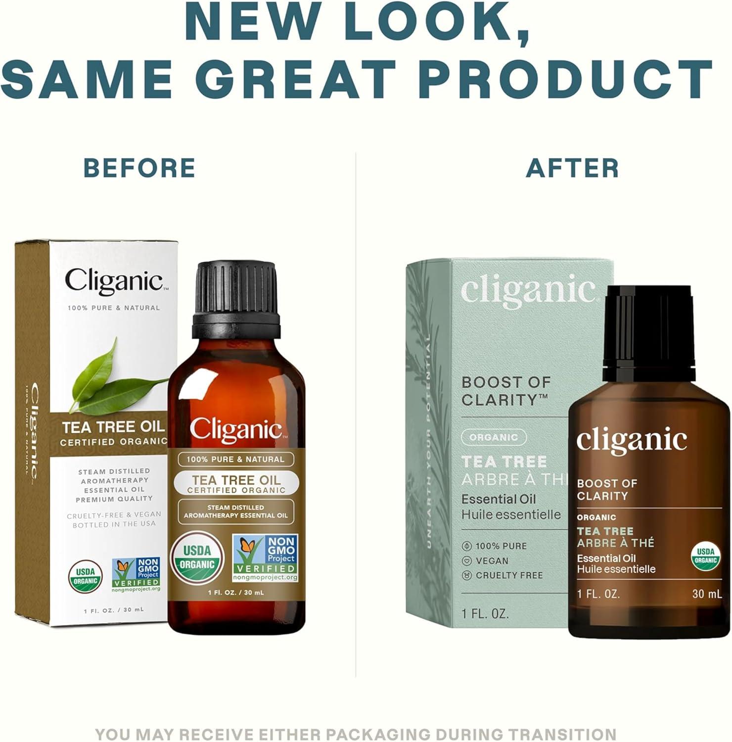 imageCliganic Organic Rosemary Essential Oil 100 Pure Natural for Hair Skin Aromatherapy NonGMO VerifiedTea Tree