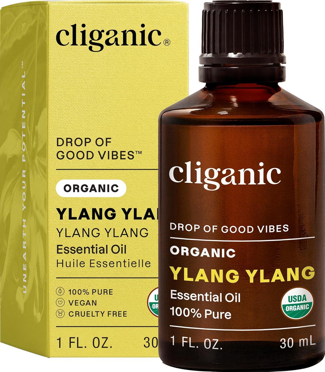 imageCliganic Organic Rosemary Essential Oil 100 Pure Natural for Hair Skin Aromatherapy NonGMO VerifiedYlang Ylang