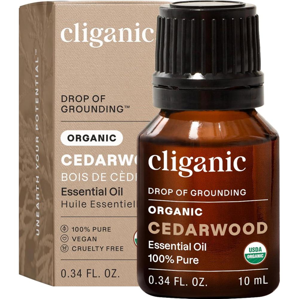 imageCliganic Organic Rosemary Essential Oil 100 Pure Natural for Hair Skin Aromatherapy  NonGMO VerifiedCedarwood