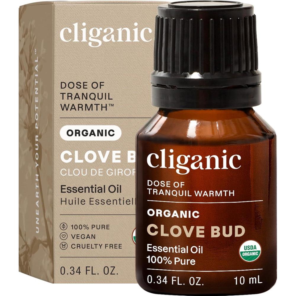 imageCliganic Organic Rosemary Essential Oil 100 Pure Natural for Hair Skin Aromatherapy  NonGMO VerifiedClove Bud