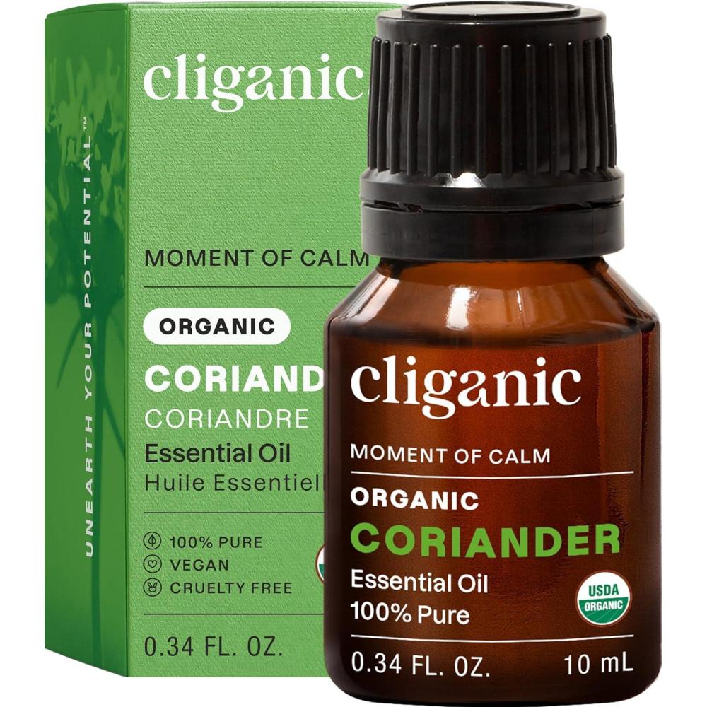 imageCliganic Organic Rosemary Essential Oil 100 Pure Natural for Hair Skin Aromatherapy NonGMO VerifiedCoriander