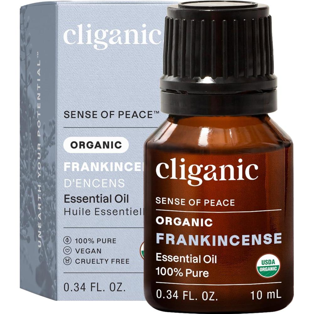 imageCliganic Organic Rosemary Essential Oil 100 Pure Natural for Hair Skin Aromatherapy NonGMO VerifiedFrankincense