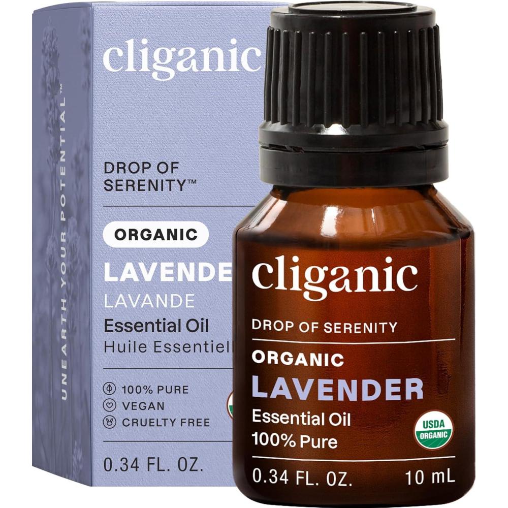 imageCliganic Organic Rosemary Essential Oil 100 Pure Natural for Hair Skin Aromatherapy NonGMO VerifiedLavender