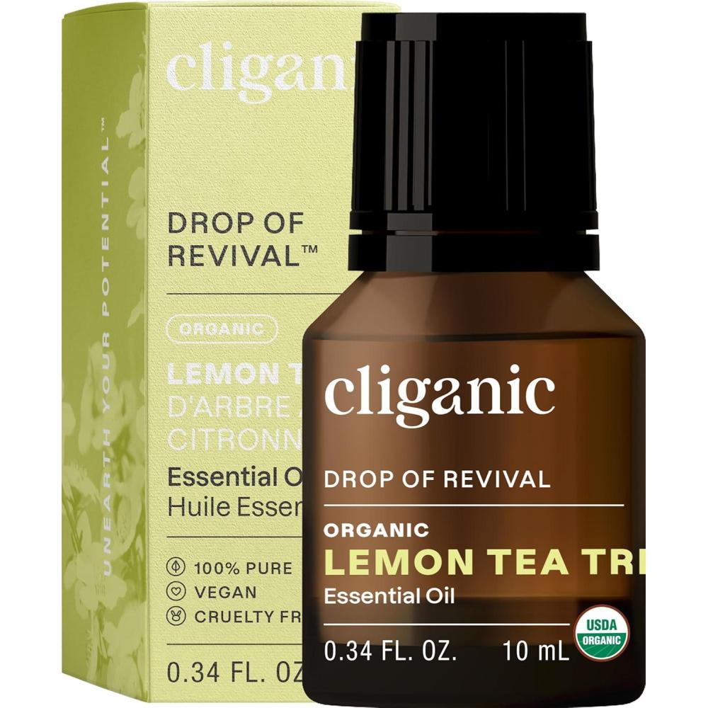imageCliganic Organic Rosemary Essential Oil 100 Pure Natural for Hair Skin Aromatherapy NonGMO VerifiedLemon Tea Tree