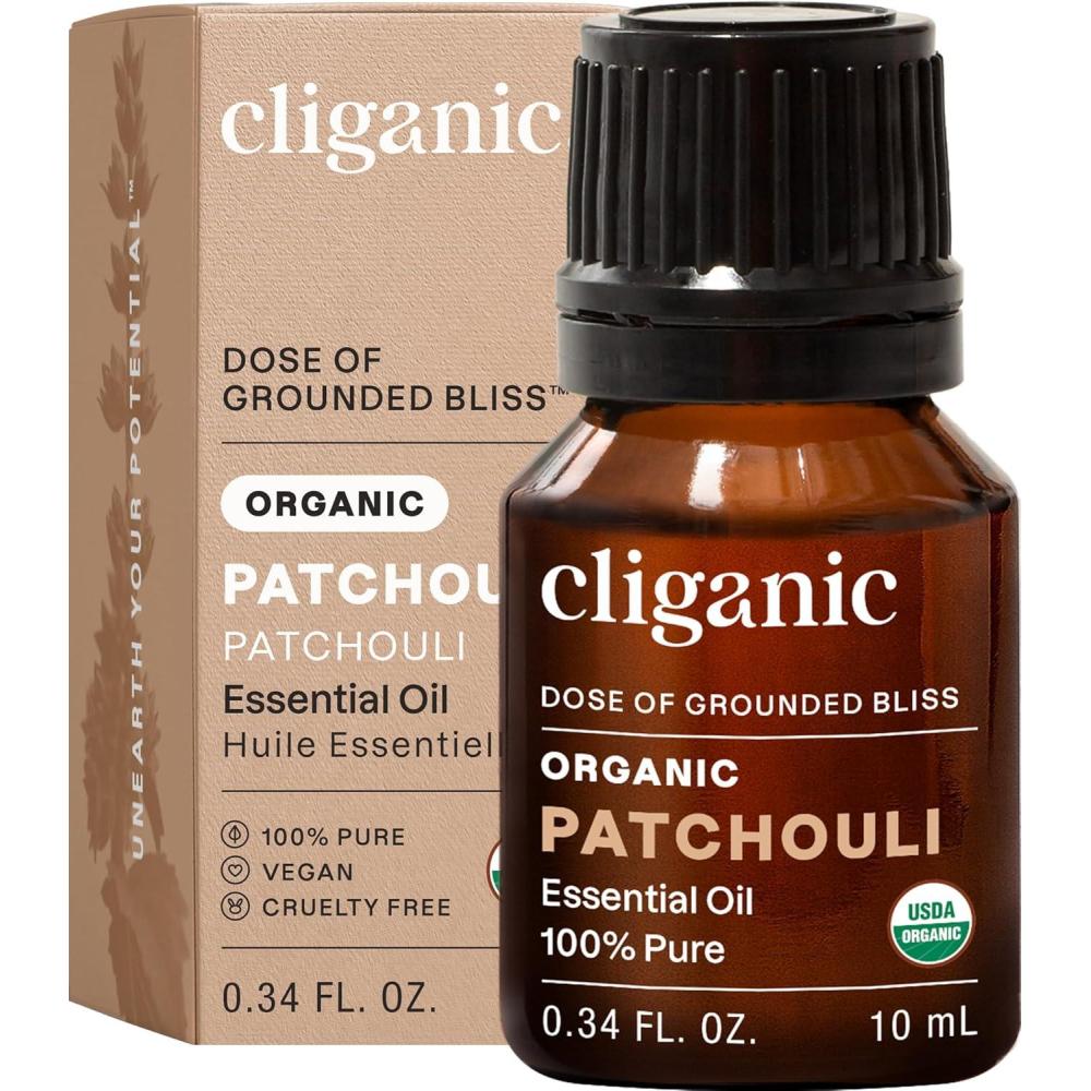 imageCliganic Organic Rosemary Essential Oil 100 Pure Natural for Hair Skin Aromatherapy NonGMO VerifiedPatchouli