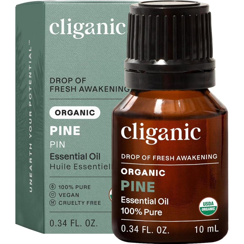imageCliganic Organic Rosemary Essential Oil 100 Pure Natural for Hair Skin Aromatherapy  NonGMO VerifiedPine