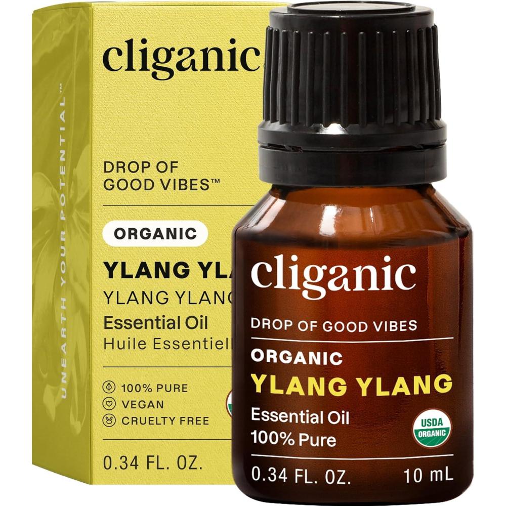 imageCliganic Organic Rosemary Essential Oil 100 Pure Natural for Hair Skin Aromatherapy NonGMO VerifiedYlang Ylang
