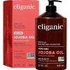 Cliganic Jojoba Oil Non-GMO, Bulk 16oz | 100% Pure for Skin, Hair & Face, Cold Pressed Natural Hexane Free – Hair Relaxer(32 Fl Oz)