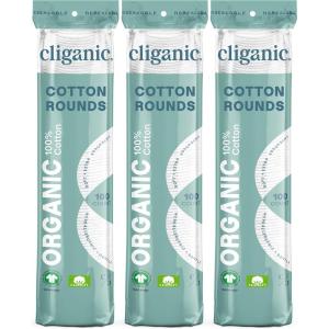 Cliganic Organic Cotton Rounds (300 Count) Makeup Remover Pads, Hypoallergenic, Lint-Free | 100% Pure Cotton (Packaging May Vary)(300 Count)