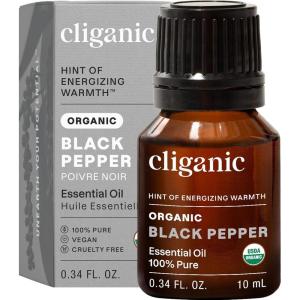 Cliganic Organic Rosemary Essential Oil, 100% Pure Natural, for Hair, Skin, Aromatherapy | Non-GMO Verified(Black Pepper)