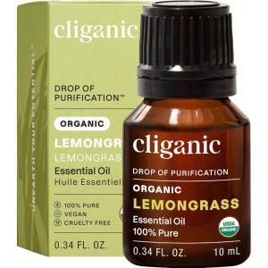 Cliganic Organic Rosemary Essential Oil, 100% Pure Natural, for Hair, Skin, Aromatherapy | Non-GMO Verified(Lemongrass)