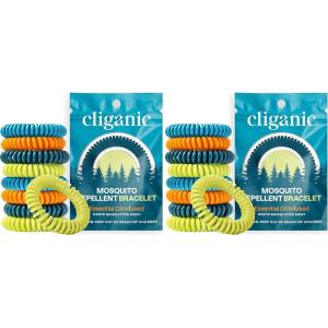 Cliganic 10 Pack Mosquito Repellent Bracelets for Adults & Kids – Natural DEET-Free Bands, Individually Wrapped(50 Count (Pack of 2))