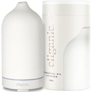 Cliganic Ceramic Diffuser (White), 100ml Ultrasonic for Essential Oils Aromatherapy, Home & Office(White)