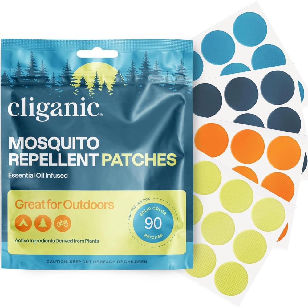 imageCliganic Mosquito Repellent Stickers 180 Pack Patches for Kids amp Adults Natural DEETFree Citronella Essential Oil Infused90 Count Pack of 1