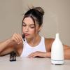 Cliganic Ceramic Aromatherapy Diffuser for Essential Oils (Black) – 7 Color Lights, Cool Mist, Auto Shut Off for Home & Office(White)