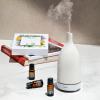 Cliganic Ceramic Aromatherapy Diffuser for Essential Oils (White) – 7 Color Lights, Cool Mist, Auto Shut Off for Home & Office(White)