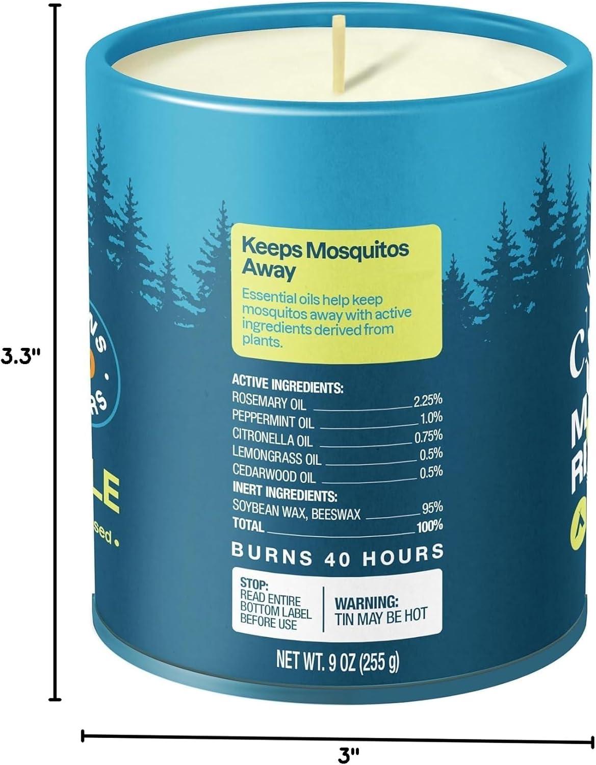 imageCliganic Natural Mosquito Repellent Candle 9oz Pack of 2 Citronella DEET Free Essential Oil Infused for Outdoor Camping Burns 40 HoursPack of 1