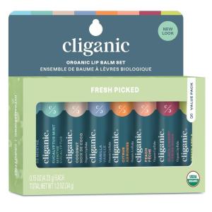 Cliganic Organic Lip Balm Set – 4 Flavors – Natural Hydrating for Cracked & Dry Lips(1 Count (Pack of 8))