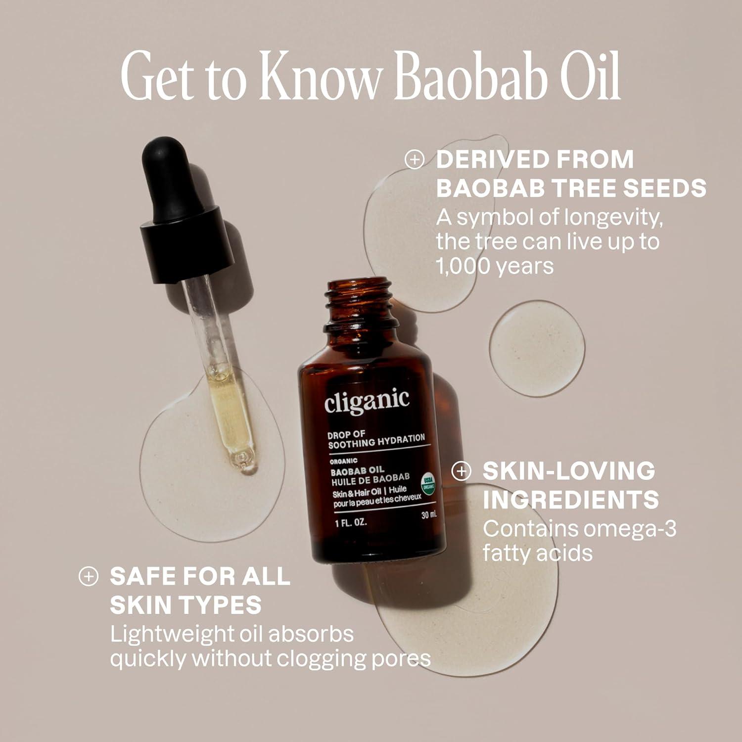 imageCliganic Organic Baobab Oil 100 Pure For Face amp Hair Natural Cold Pressed Unrefined Packaging May Vary1 Fl Oz Pack of 1