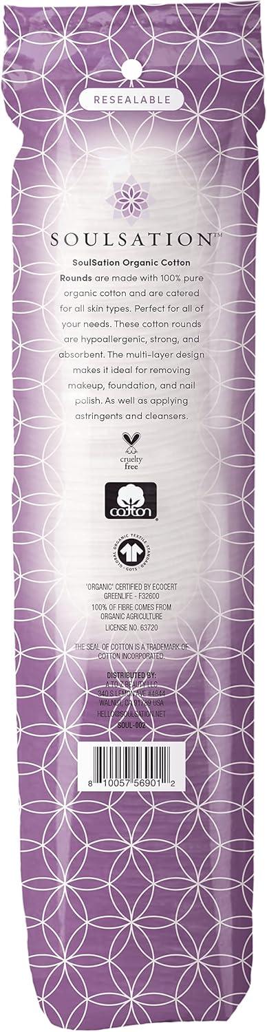 imageOrganic Cotton Rounds 400 Count Makeup Remover Pads for Face LintFree100 Count Pack of 4