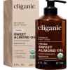 Cliganic Organic Sweet Almond Oil, 100% Pure (8oz) – for Skin & Hair, Nourishing Carrier Oil for Face & Body(8 Fl Oz (Pack of 1))