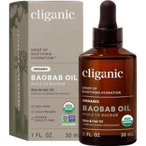Cliganic Organic Baobab Oil, 100% Pure – For Face & Hair | Natural Cold Pressed Unrefined (Packaging May Vary)(1 Fl Oz (Pack of 1))