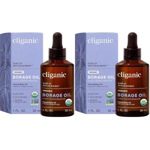 Cliganic Organic Borage Seed Oil for Face, 100% Pure (1oz) – Natural Non-GMO Cold Pressed(1 Fl Oz (Pack of 2))