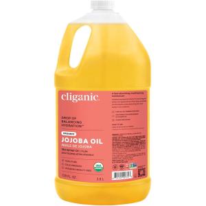 Cliganic Organic Jojoba Oil 32 oz, 100% Pure | Bulk, Natural Cold Pressed Unrefined Hexane Free Oil for Hair & Face(128 Fl Oz (Pack of 1))