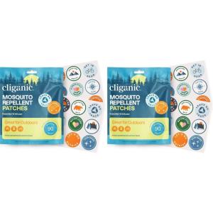 Cliganic Mosquito Repellent Stickers (90 Pack) – Camping Patches for Kids & Adults, Natural DEET-Free, Essential Oil Infused(90 Count (Pack of 2))
