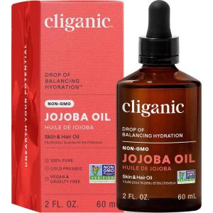 Cliganic Non-GMO Jojoba Oil for Skin, Hair & Face (4oz) | 100% Pure, Natural Cold Pressed Unrefined Hexane Free(2 Fl Oz (Pack of 1))