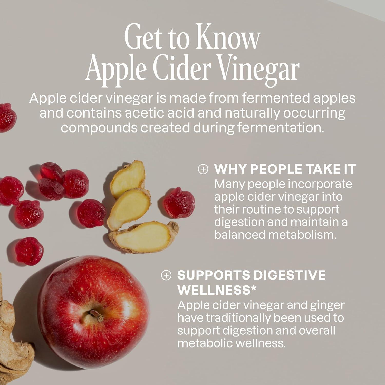 imageCliganic Apple Cider Vinegar Ginger Gummies 1000 mg per Serving Apple Flavor ACV Supplement for Women amp Men NonGMO Supports Digestion Detox amp Healthy Metabolism 60 Count1 Count Pack of 120