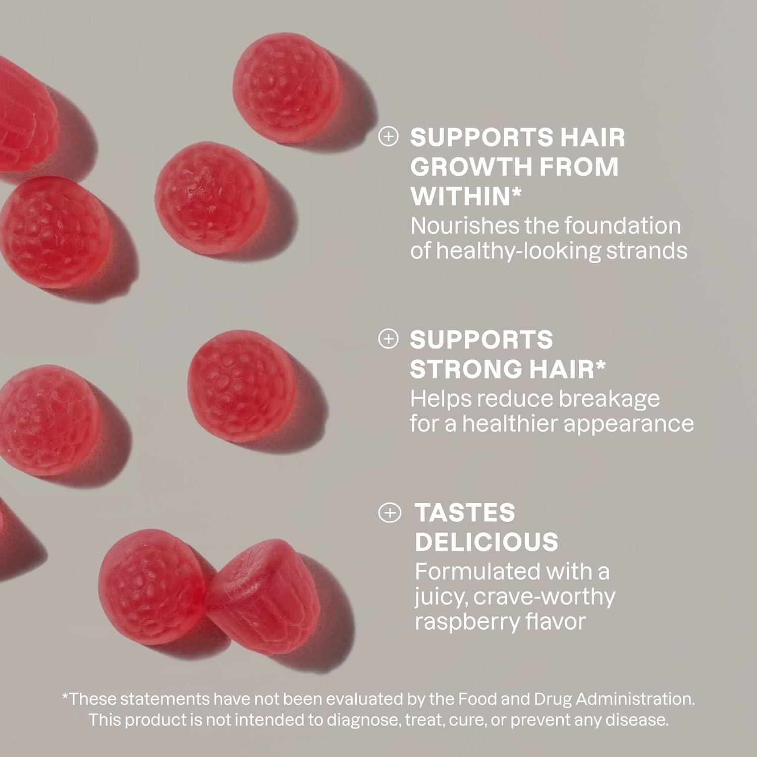 imageCliganic Biotin Gummies Extra Strength 10000 mcg Biotin per Gummy Raspberry Flavored Supplement for Men amp Women NonGMO Supports Hair Growth and Strong Healthy Hair Nails amp Skin 60 Count1 Count Pack of 30