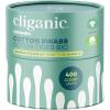 Cliganic Organic Bamboo Cotton Swabs, 200 Count – 100% Pure Natural Cotton, Chlorine-Free Hypoallergenic, Soft, Gentle & Absorbent Buds(400 Count)