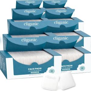 Cliganic Extra Large Face Pads (200 Count) – Soft, Extra Absorbent, Ultra Durable, Hypoallergenic, For Makeup, Nail Polish & Daily Buildup Removal, Toner & Cleanser Application, Dual Sided & Lint-Free(50 Count (Pack of 8))