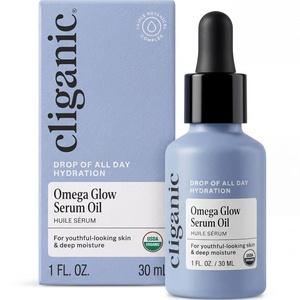 Cliganic Omega Glow Face Serum with Triple Botanical Complex® – Jojoba, Rosehip & Argan Oils, Hydrating Facial Serum Helps Reduce the Look of Fine Lines & Plump Skin, 1 oz